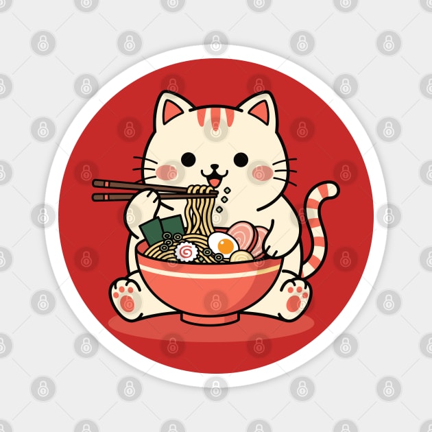 Purrfect Ramen Cat Magnet by enrynz